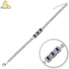 Gümüş Zirkon Taşlı Bilezik / Bileklik